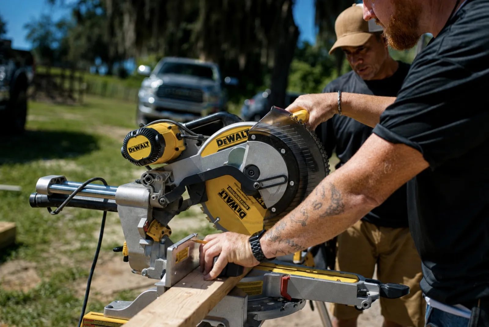 Home remodeling in Lake Wales, FL · FTK carpenter making a precision cut